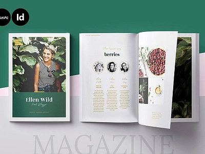 Magazine CANVA, INDD Ellen blogger blogger portfolio brochure brochure template editorial design food book foodblogger green indesign template lookbook lookbook template magazine template multi purpose template multipurpose template portfolio portfolio template recipe book template recipebook recipes wild magazine