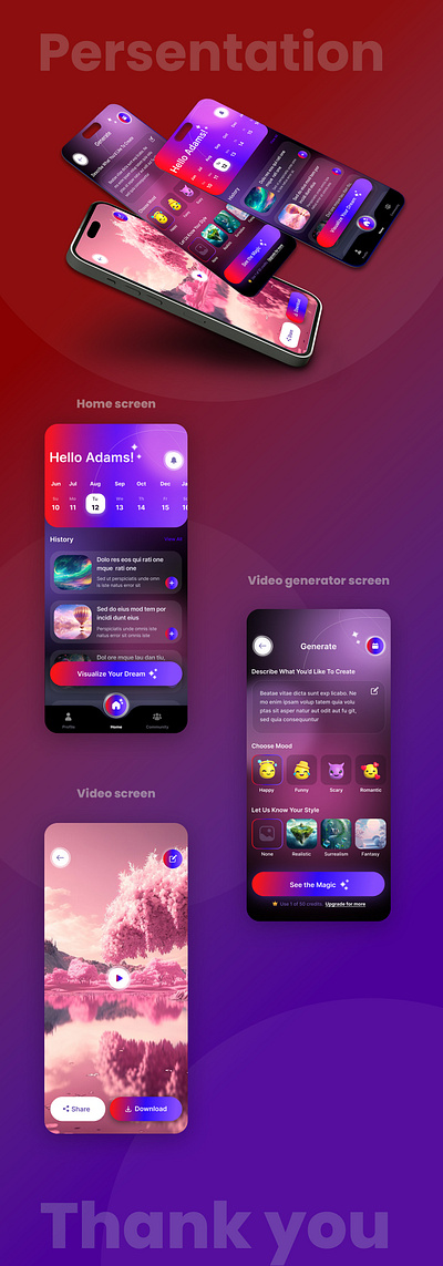 Dream Visualizer Mobile App UI Design app app design app ui design branding business logo design graphic design illustration logo mobile app mobile app design motion graphics product design product designer ui ui designer ui ux designer ux designer vector