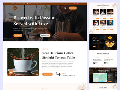 "Our Coffee - Coffee Shop Landing Page Design ☕✨" brandingdesign coffee houses coffee shop coffeelovers coffeeshoplandingpage design ecommercedesign foodandbeverage landing page ui uiux uiuxinspiration webdesign website