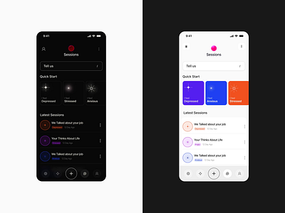 Sessions Dark&Light app dark app light app mobile sessions