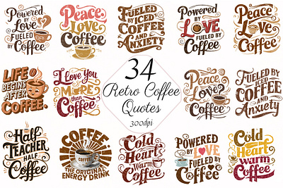 Retro Coffee Quotes coffee coffee vector design illustration illustrator quotes retro typography vector