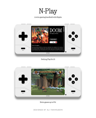 N Play: Retro Gaming Handheld by Nothing branding design games gaming handheld mobile product productdesign retro ui ux vector