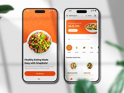 Delivery App UI Design for Healthy Food Orders delivery app delivery service eating fast food delivery food food app food delivery food order food tech healthy food meal delivery mobile app design online food online ordering product app restaurant app salad takeaway app ui ux