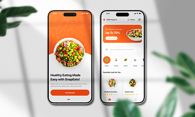 Delivery App UI Design for Healthy Food Orders delivery app delivery service eating fast food delivery food food app food delivery food order food tech healthy food meal delivery mobile app design online food online ordering product app restaurant app salad takeaway app ui ux