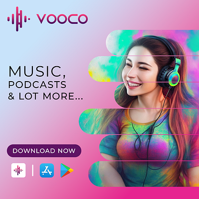 Social Media AD for Music App app branding design graphic design illustration typography vector