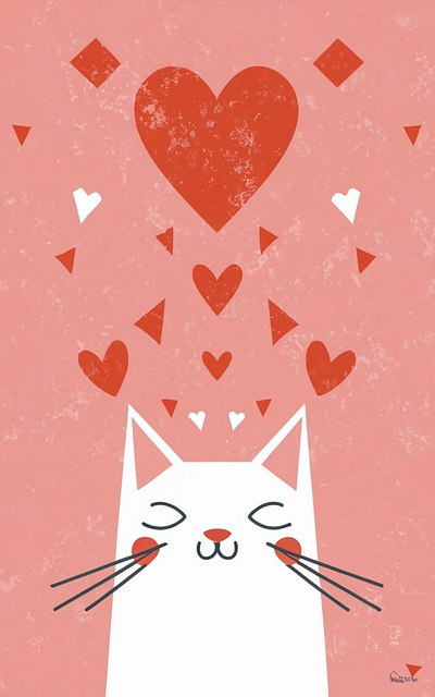 Valentine cat illustration graphic design illustrations logo