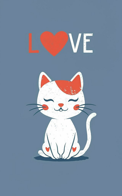 Valentine cat illustration graphic design illustrations logo