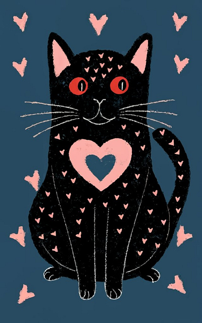 Valentine cat illustration graphic design illustrations logo