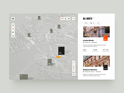real-estate assets map view clean crypto dashboard map minimal real estate saas simple ui voit xandovoit