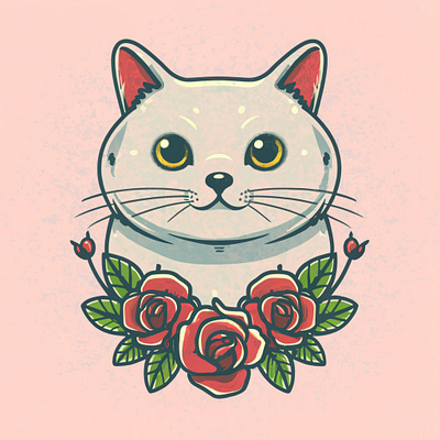 Valentine cat illustration graphic design illustrations logo