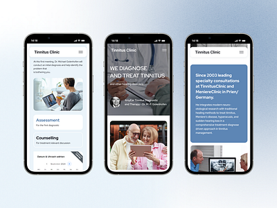 Clinic landing page branding clean cleandesig healthcare interface landing page medicine mobile adaptation mobile app trustworthyux ui user experience user interface ux