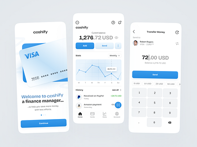 Cashify - Wallet & Money Transfer banking and finance banking app credit card app design finance app finance manager app iphone app design mobile design modern ui design money managament app money sharing app money transfer app onboarding screen ui design wallet app