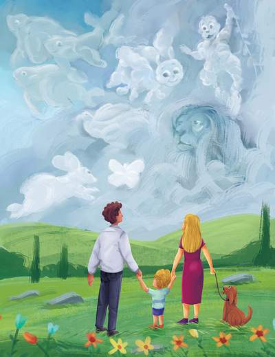 A Boy Dream Cloud (Full Book Illustration) book cover design book design book illustration children book illustration digital art iluustration kids illustration