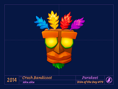 Icon of the Day #79 aku aku cortex crash bandicoot design icon icons illustration macos naughty dog parakeet playstation vector warped