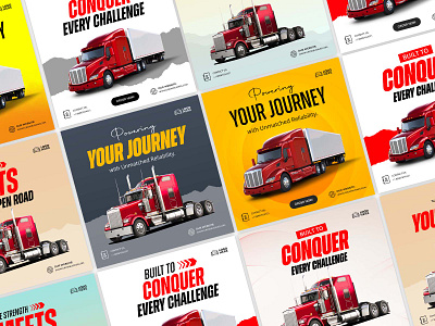 Semi Truck Social Media banner and post design banner design semi truck semi truck banner semi truck post social media banner truck banner truck creative truck social media post