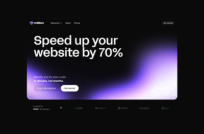 Design Remix - million.dev gradient landing page web design