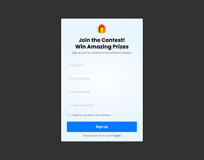 Sign-Up for a Contest Giveaway design graphic design login sign up for a contest giveaway ui