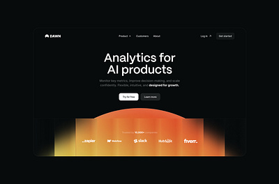 Design remix → dawnai.com glass gradient landing page web design