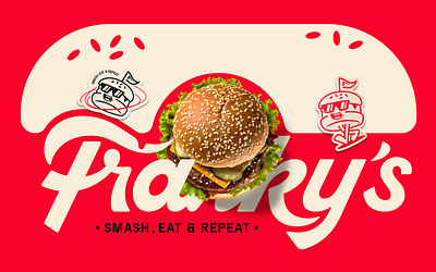 MR. FRANKY'S - Logo Design & Brand Identity beverage branding burger design food graphic design illustration illustrator logo photoshop product design restaurant smash burger