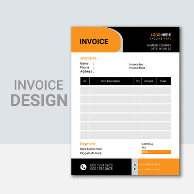 Invoice Design 3d advertising animation brand design branding brochure business card business cards flyer design graphic design invoice design logo logo design marketing motion graphics social media post