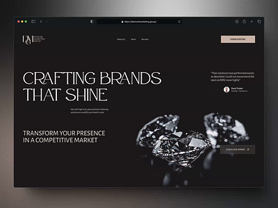 Luxury Web Design Concept for Diamond Marketing Group animation high end web design luxury luxury web design motion graphics premium web design uiux design upscale web design web design