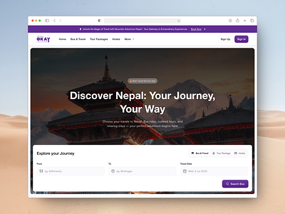 Landing Page of Travel Service App app design booking app clean creative design ui