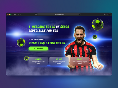 Landing page design gambling igaming ui