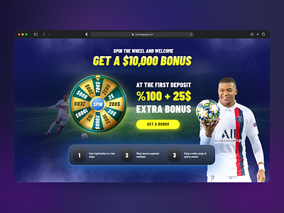 Landing page design gambling igaming ui