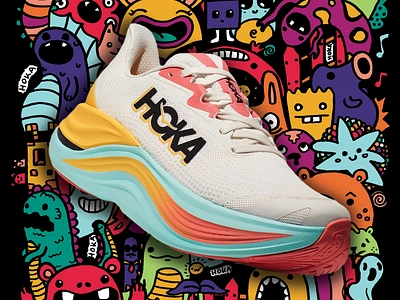 Poster "Hoka" art baskets doodle graphic design hoka illustration poster shoes