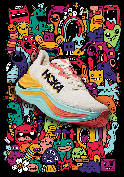 Poster "Hoka" art baskets doodle graphic design hoka illustration poster shoes