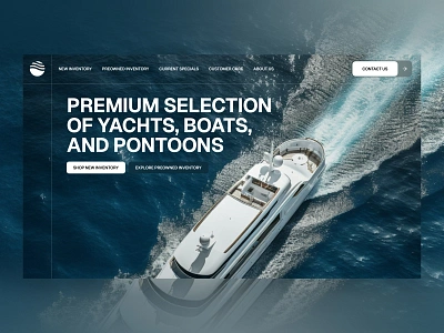 Sun County - Premium Yachts, Boats, and Pontoons blue landing page blue website boat dealership website boat website graphic design marine website ui website website design website design boat yacht website