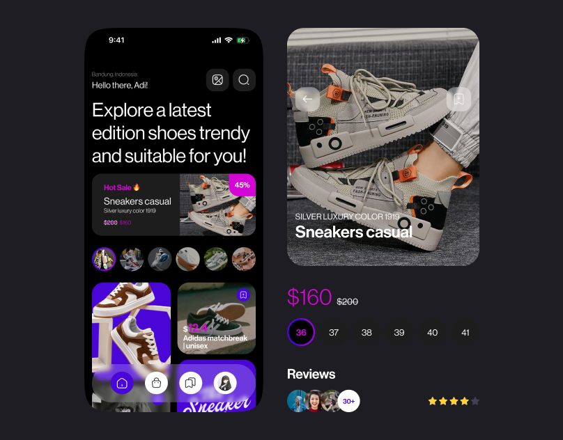 Kindly - Shoes Store App adidas app brand branding design mobileapp nike shoes shoesstore store typography ui ux website