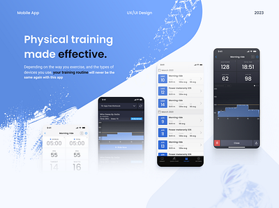 Mobile Application for Workouts | Fitness app bluetooth branding figma fitness illustration lifestyle logo minimalistic mobile design scheduling settings sport typography ui ux vector workout