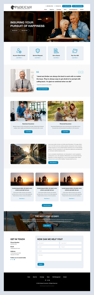 Paducah Insurance // Web Design business finance health insurance personal safety web design