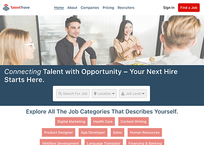 Daily UI Job Recruiting Landing Page dailyui design designcommunity landingpage ui uidesign userinterface ux uxdesign