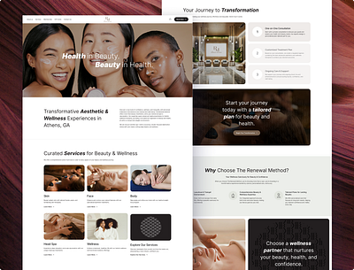 Beauty Spa Wellness Homepage Design beauty body health landiing skin spa spa salon ui uiux ux web design website design wellness