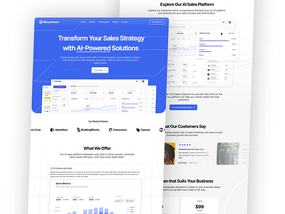 AI Sales Platform - Landing Page Exploration ai design landing page minimalist project sales ui ux website design