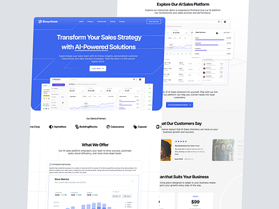 AI Sales Platform - Landing Page Exploration ai design landing page minimalist project sales ui ux website design