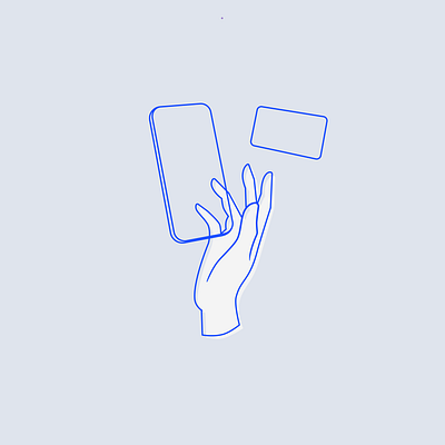 At your fingertips abstract aesthetic art blue clean concept creative design device digital futuristic hand innovation lineart minimalism modern outline technology