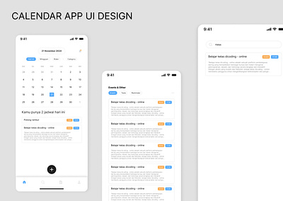 Calendar App UI Design calendar design figma mobile app mobile ui ui uiux