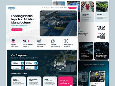 Website Design for Plastic Injection Molding Factory bold creative design industry inovative inspiration landing page machinery manufacturer manufacturing modern plastic injection molding products services ux ui website