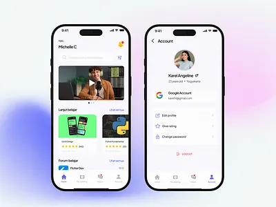 Akso Class - Online Course Mobile App 3d animation app branding card colorful course daily ui design icon logo minimalist mobile app mobile ui mockup page startup ui uiux visual identity