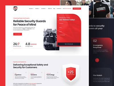 Website Design for Security Guard Services branding creative design inovative inspiration landing page security guard services ui ux ui website