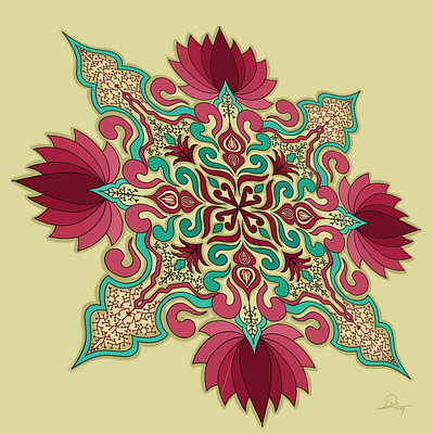 perspective digital digital art illustration mandala painting