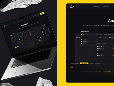 T M - Landing Page Design For AI Crypto Platform 3d ai ai app analytics animation blockchain brand design brandbook branding crypto dashboard illustration ios app logo logotype saas token web app web3 webflow