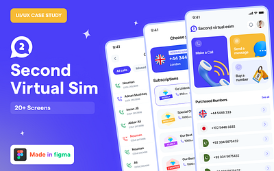 Second Virtual E-sim mobile app ui ui ux ux design virtual esim