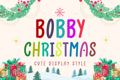 Bobby Christmas beautiful branding christmas cute design display font font design graphic design handwritten illustration logo playful santa ui winter