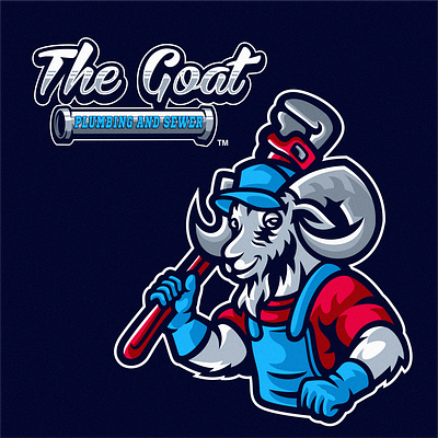 the goat plumbing logo branding design graphic design identity illustration logo mark plumber plumbing logo tshirt vector