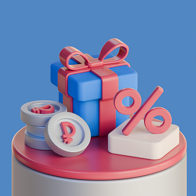 3D Gift for sales 3d 3d designer blender branding design graphic design illustration