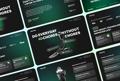 Design Concept for Prosthetics and Artificial Limbs accessible interface green hero int interface landing prosthetics thesnologies ui ui design uiux visual visuals web